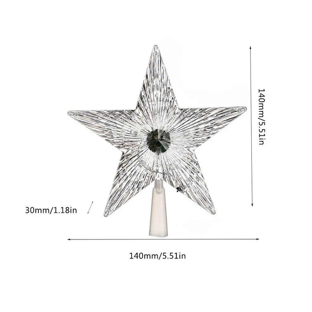 

Christmas Decoration Transparent Acrylic Glitter Five-pointed Star Christmas Tree Top Star Decoration
