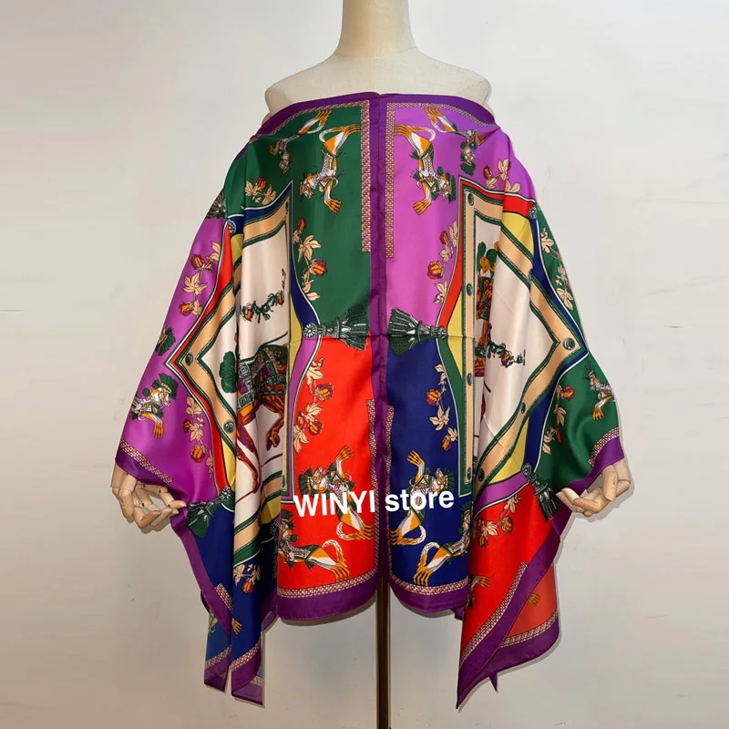 

winyi new Dashiki African Printed Runway Silk WINYI Top Clothes Loose Batwing Sleeve Thailand Bohemian Summer Beach Ladies Top