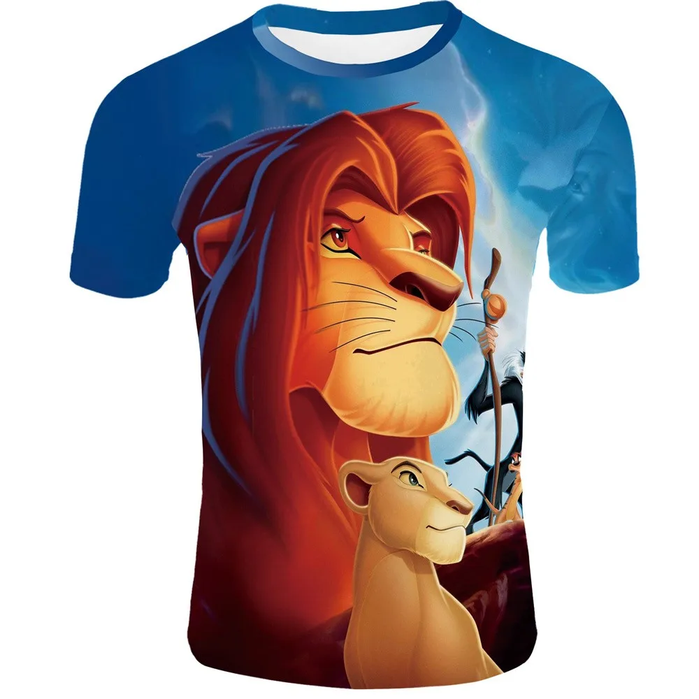 

2021 New Men's 3D T-shirt Cute Lion King T-shirt Simba Pattern Unisex Short Sleeve Top