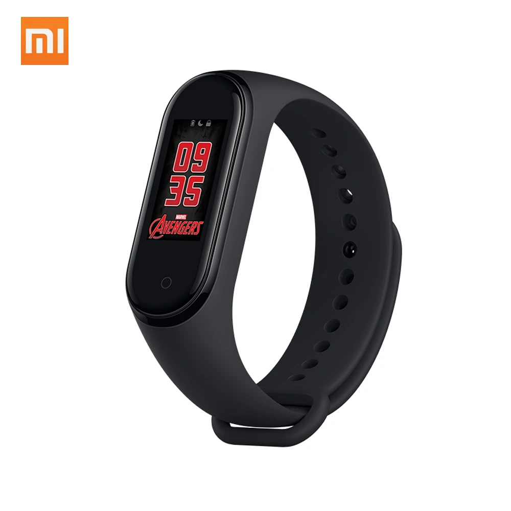 MARVEL Version Xiaomi mi смарт-браслет 4 цветной сенсорный экран музыкальный пульсометр mi Band 4 стандарт и NFC две версии - Цвет: MARVEL Version