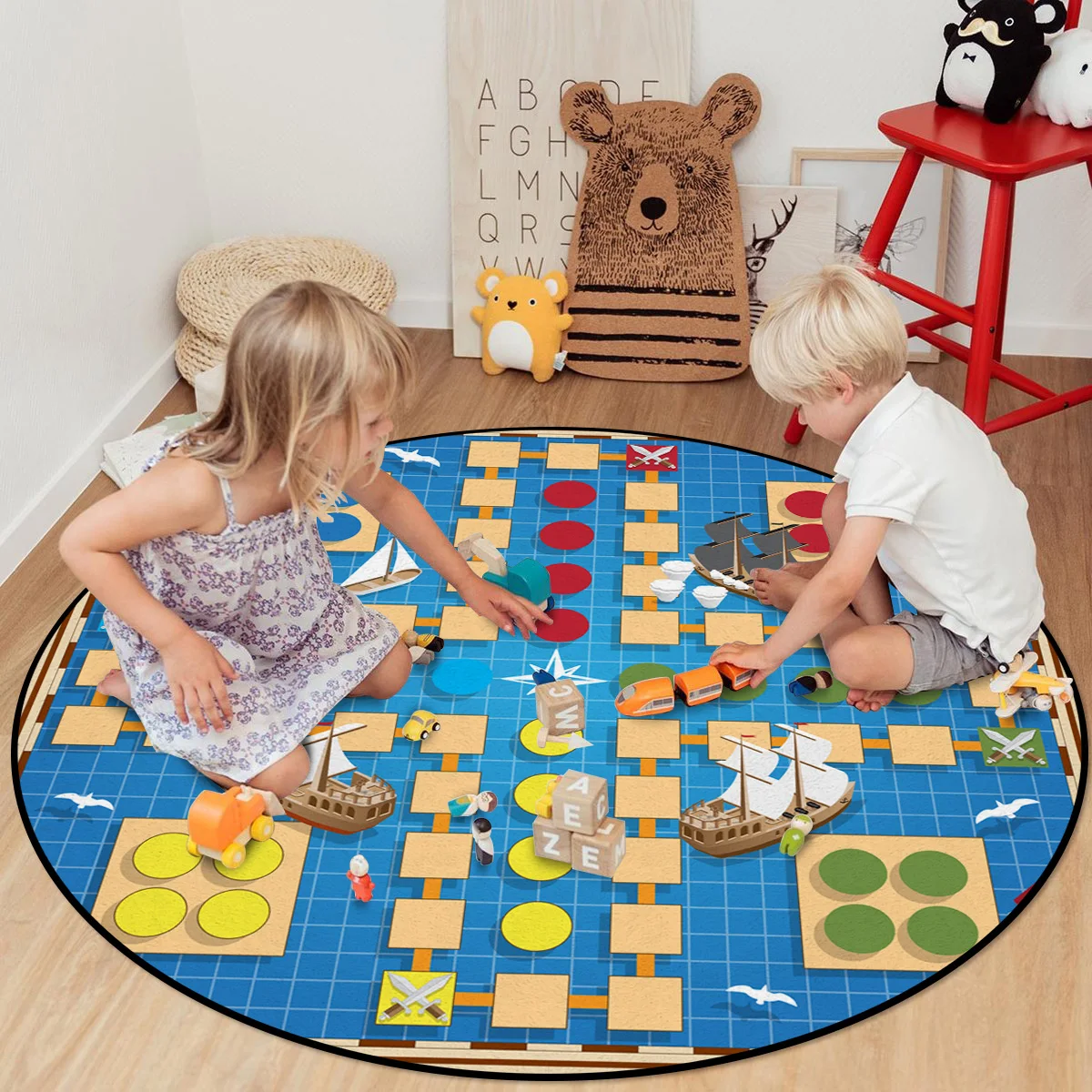 Шахматная игра маршрут точки шаблон коврики и ковры для дома гостиной круглый