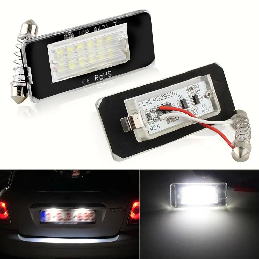 2 шт. светодиодный номерной знак светильник без ошибок лампы для BMW Mini Cooper R56 2006 - 2012