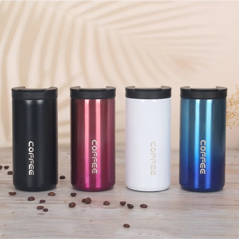 

500ml Double Stainless Steel 304 Coffee Mug Leak-Proof Thermos Mug Travel Portable Thermal Cup Insulation Water Bottle