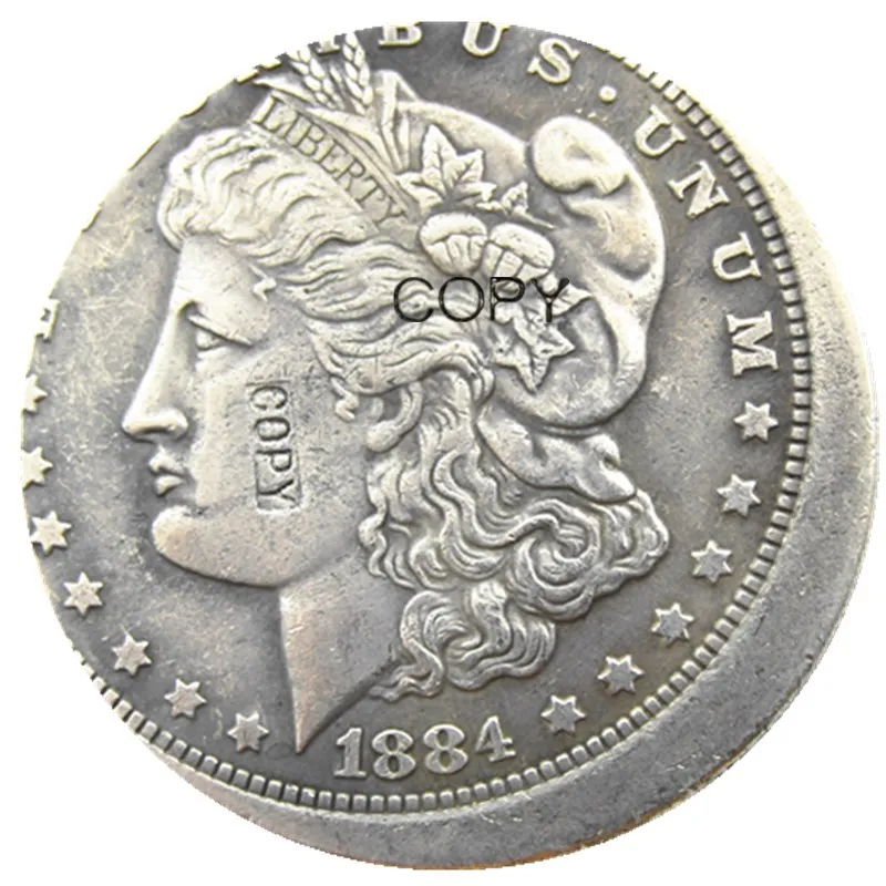 US 1884O морганский доллар Офф-Центр Посеребренная Имитация монеты