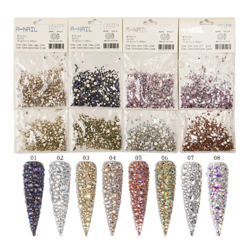 Женские стразы цвета шампанского для дизайна ногтей блестящие бриллиантовые