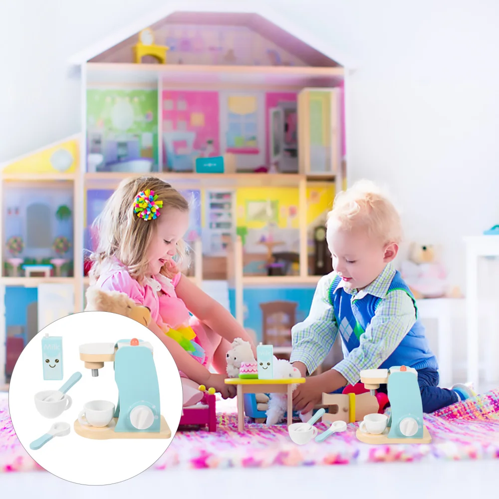

Kids Wooden Coffee Maker Set Encourages Imaginative Play Accessories Kit