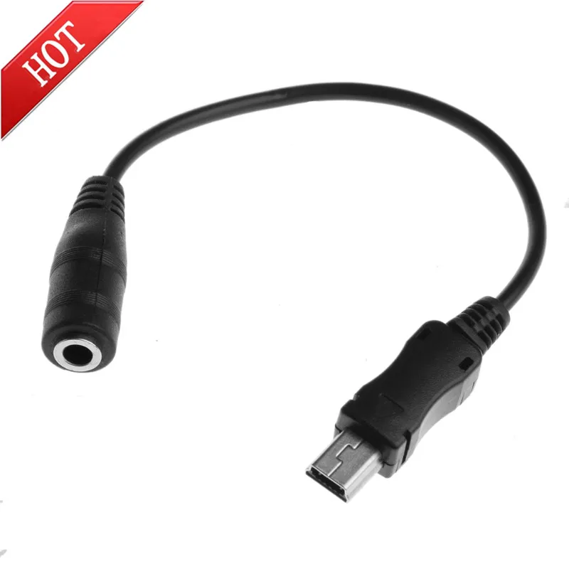 Mini USB 5 Pin Male To 3.5mm Female Headphone Jack Aux Audio Adapter Cable 15cm