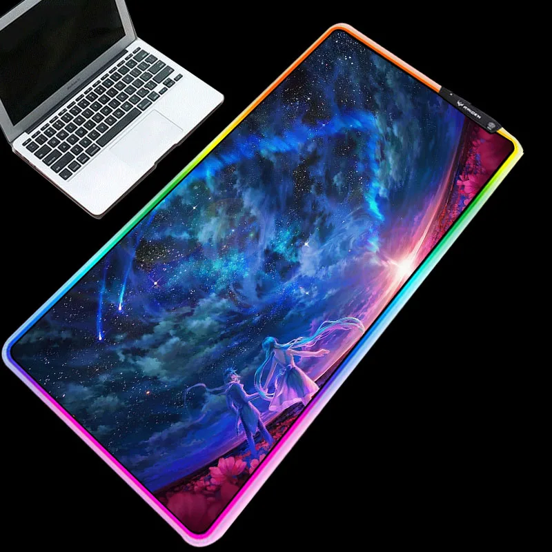 

Mairuige Multi-size anime mouse pad couple starry sky scenery table mat high quality LED lighting suitable for CSGO DOTA2
