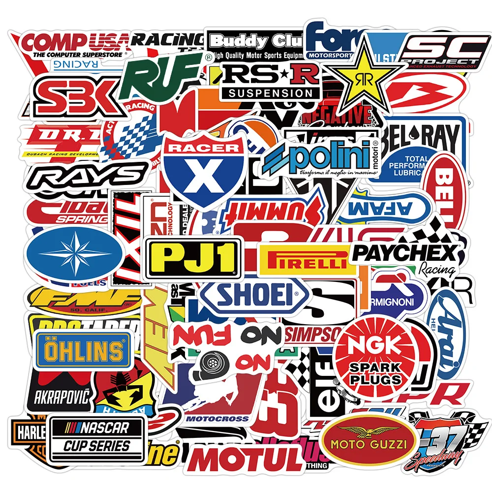 

100PCS Racing Car JDM Graffiti Modification Stickers PVC Motorcycle Luggage Guitar Skateboard Cool Waterproof Decal Sticker Toy