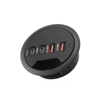 USB HUB Mount Desk HUBs USB 3 0 HUB With Power Supply Adapter Dual Type Port For Charging For iPad Tablet Smart Phones