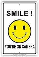 metal sign 8x12 inch smile youre on camera sonria usted esta en camara fotogrfica spanish sign security warning cctv