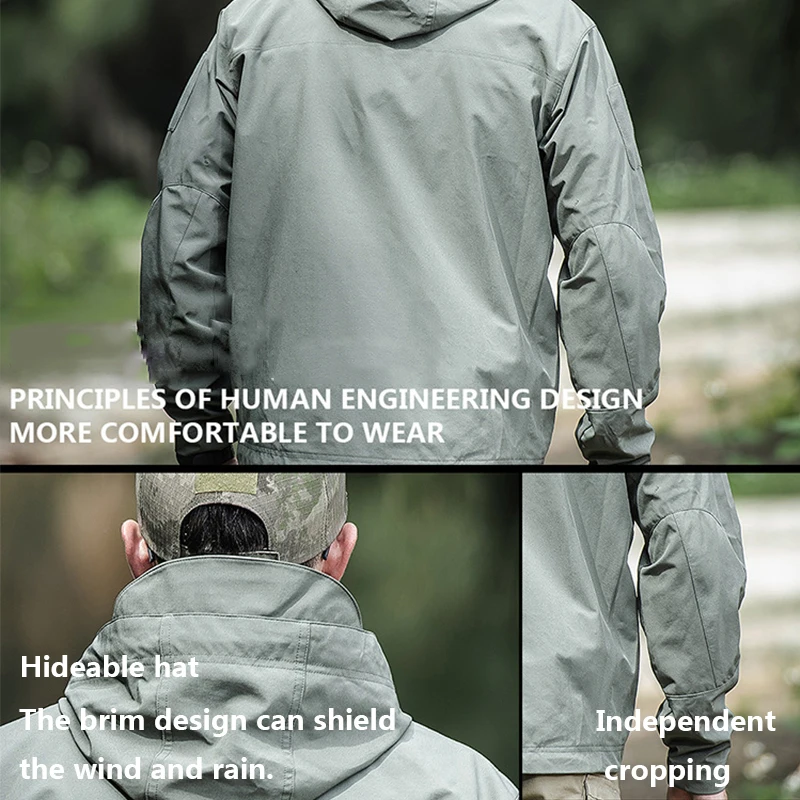 Мужская тактическая куртка с капюшоном SoftShell уличная альпинистская кемпинговая