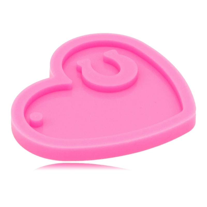 

Keychain Epoxy Resin Mold Shiny Glossy Heart Horseshoe Keyring Silicone Mould Dropshipping