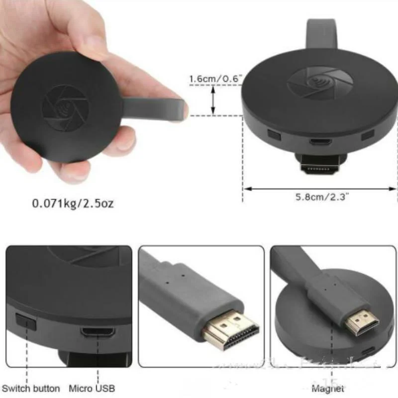 1080P ТВ-стик для ios android медиаплеер Android Miracast wifi Дисплей приемник HDMI-совместимый