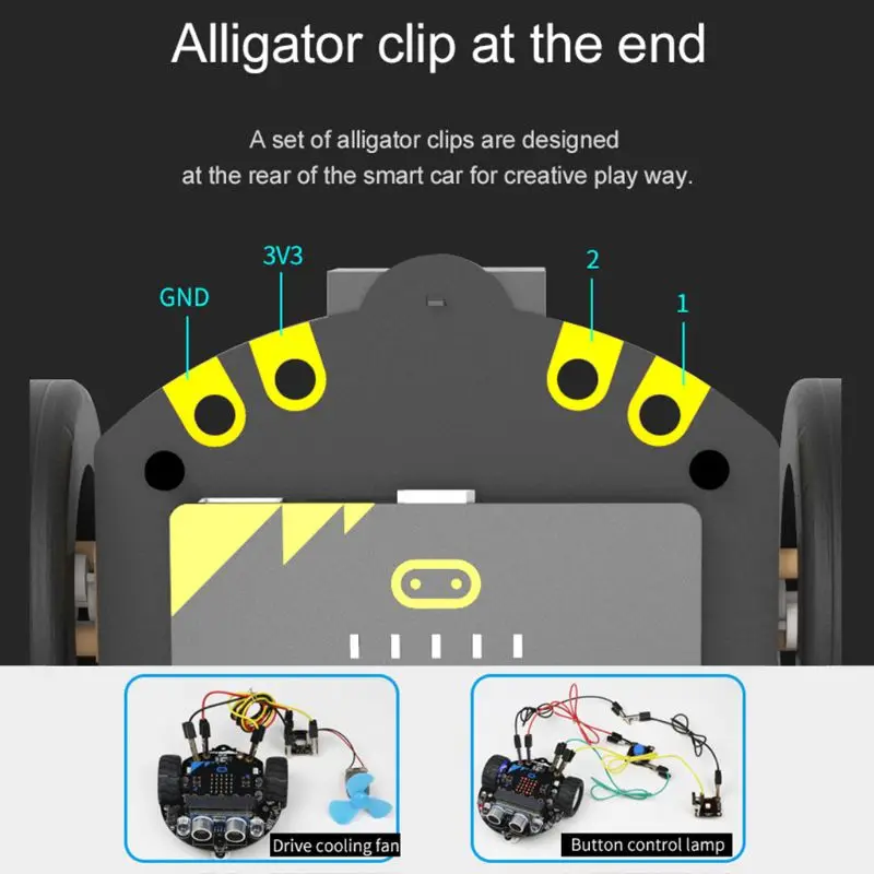 

1Set Micro:bit Graphical Programming Robot Mobile Platform Smart Car V4.0 Support Line Patrol Ambient Light Accessories