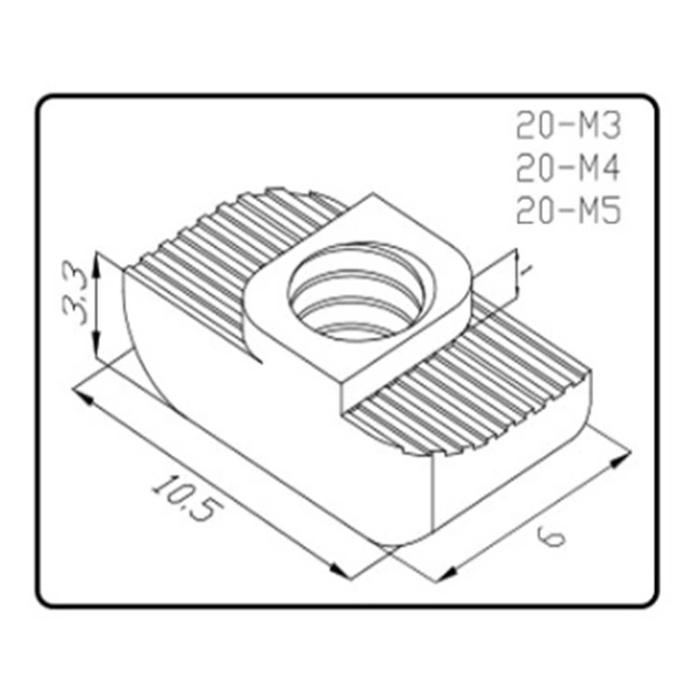 

50PCS M3/M4/M5 2020 Aluminum Extrusion 20 Series Slot T Nut Sliding Hammer Drop In Nut Fasten Connector Hot Selling