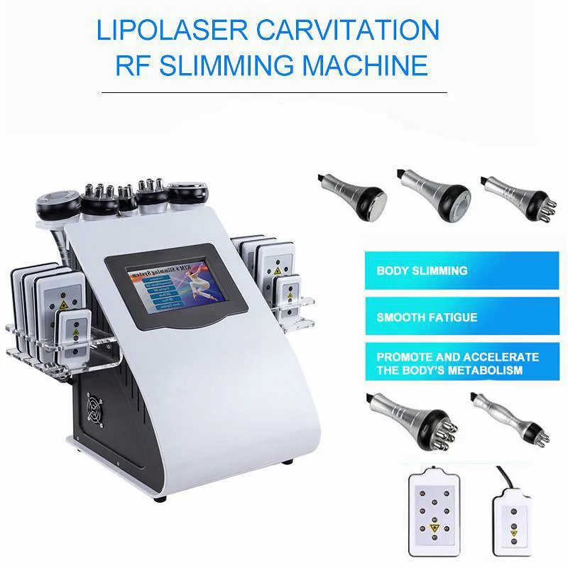 

Free Shipping 6 In 1 Body Slimming With 40K Ultrasonic Liposuction Cavitation & 8 Pads Lipo Laser