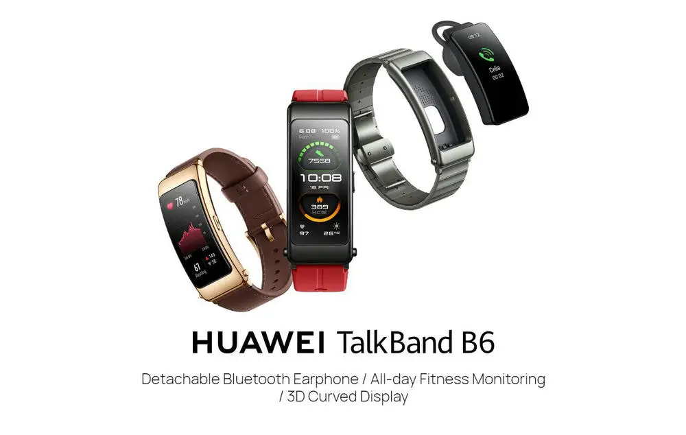 Смарт-браслет HUAWEI Talkband B6 Bluetooth 5 2 носимые спортивные браслеты экран 1 53 дюйма AMOLED