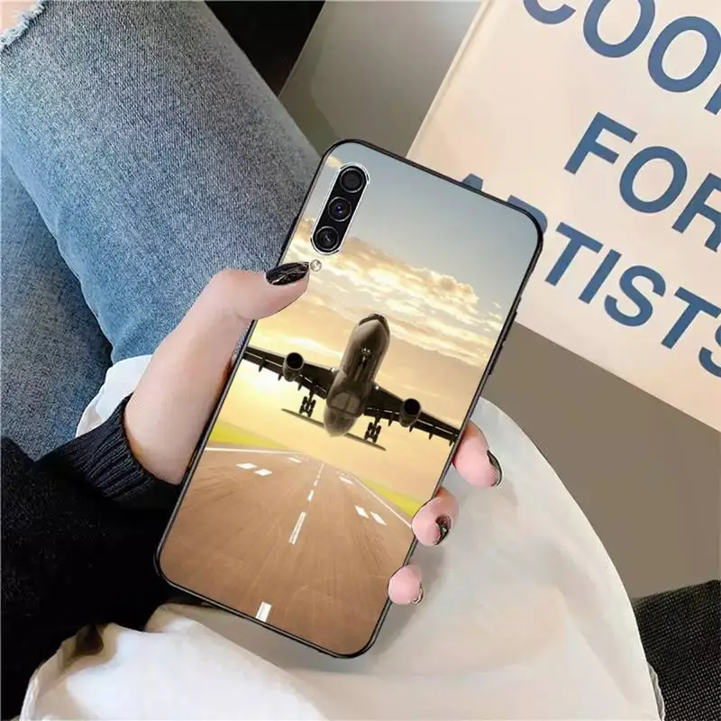 

Aircraft Airplane fly travel cloud Phone Case For Samsung galaxy S 9 10 20 A 10 21 30 31 40 50 51 71 s note 20 j 4 2018 plus