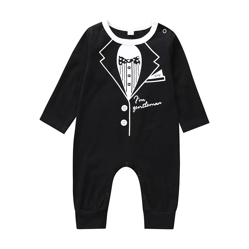 

New 2021 Infant Newborn Baby Boys Romper Winte Long Sleeve Print Letter Baby Rompers Clothes Outfits