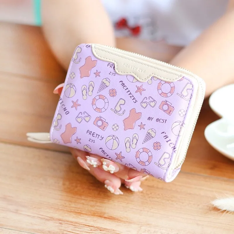 

New Leather Women Wallet Zipper Small and Slim Coin Pocket Purse Women Wallets Cards Holders Luxury Brand Wallets Designer Purse