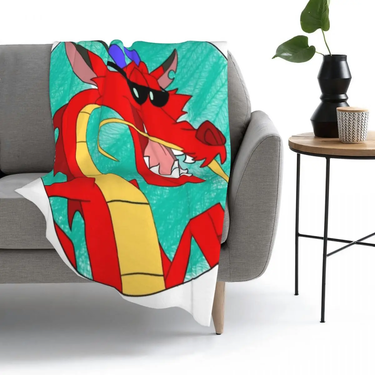

Mushu Winter Thicken Flannel Fleece Throw Blanket Warm Blankets Home sofa Bedroom Bedding Throws adult Funny