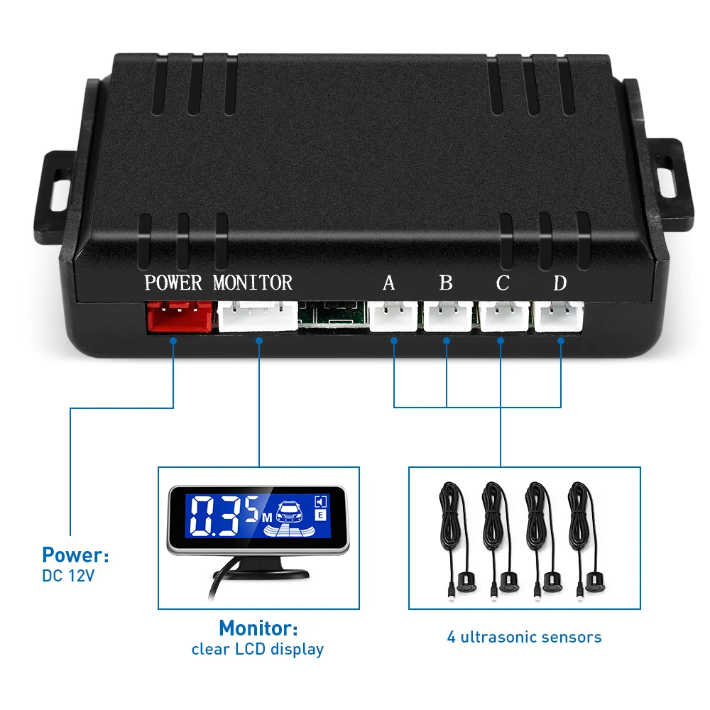 Парктроник для автомобиля датчики с ЖК-дисплеем автостоянка радар-монитор