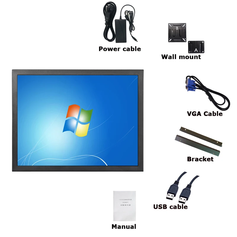 VGA HDMI сенсорный монитор 15 дюймов 1024*768 HDMI резистивный сенсорный экран монитор для промышленного