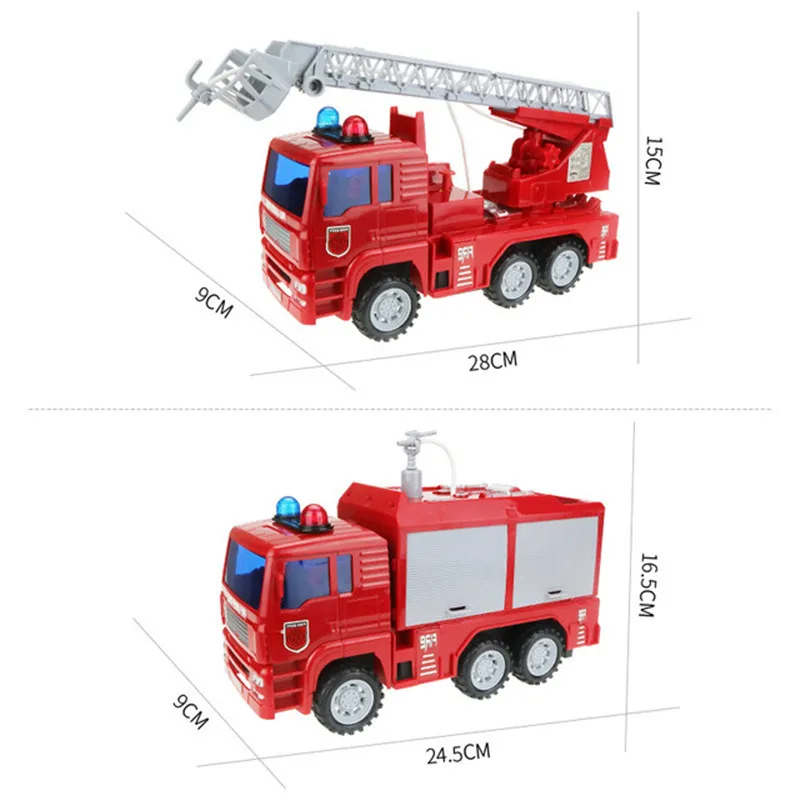 

Fire Fighting Truck Spray Water Gun Toy Water supply toy vehicle Ladder truck Pull back toy car Educational Toy For Children