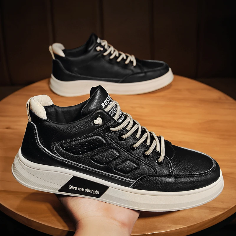 

Spring New Casual Men's Shoes Fashion Black All-match Low-top Shoes Breathable Comfortable Single Shoes Outdoor Flat Shoes