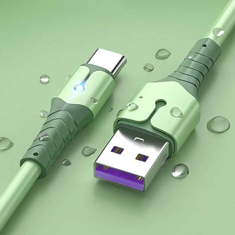 USB кабель для жидкостной зарядки Android поддерживает 3 А быстрая зарядка Micro Type C