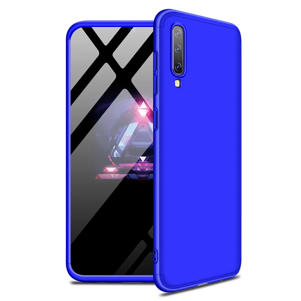 Синий 360 Защита ПК чехол для samsung A50 чехол A80 A70 A50S A50 S 50 Роскошный чехол для задней части корпуса samsung Galaxy A50 чехол A30S A20 A10 - Цвет: Синий