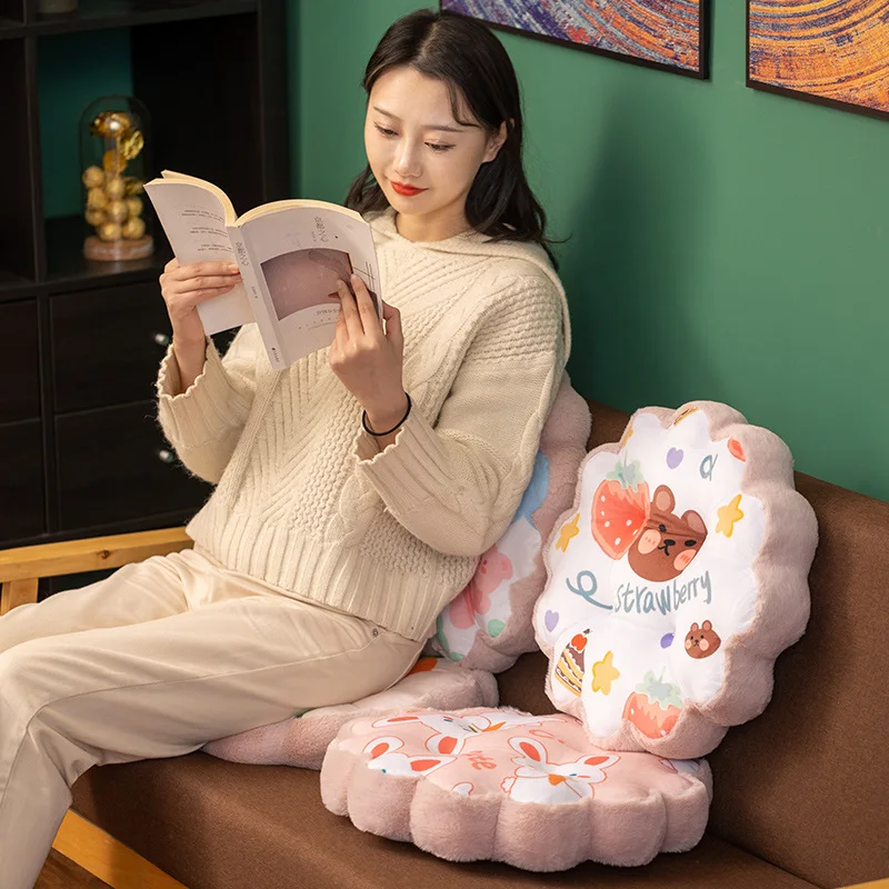 

Подушка в виде милых мультяшных животных, 41 см, кролик, медведь, принт, Сельский маленький свежий стиль, Съемная мягкая осенне-зимняя, необхо...