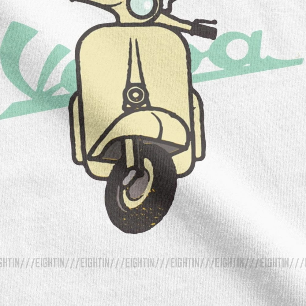 Мужская футболка Vespa, забавная футболка с короткими рукавами, одежда с круглым вырезом, хлопковые классические футболки
