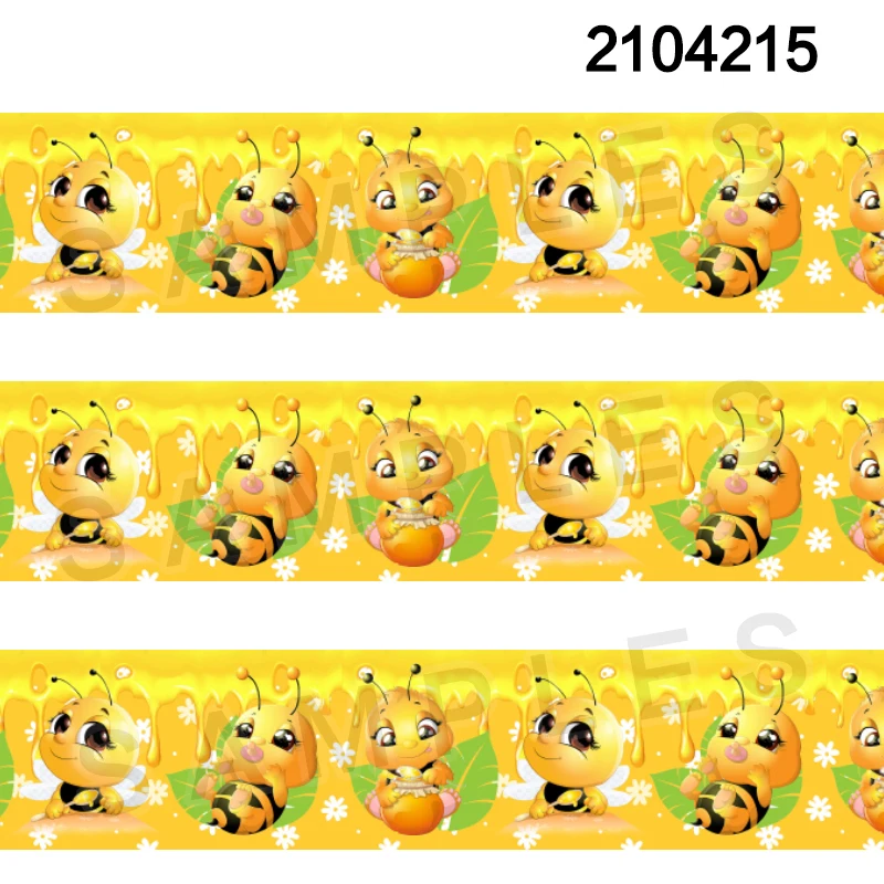 10 ярдов атласная корсажная лента с мультяшным принтом пчелы украшение для