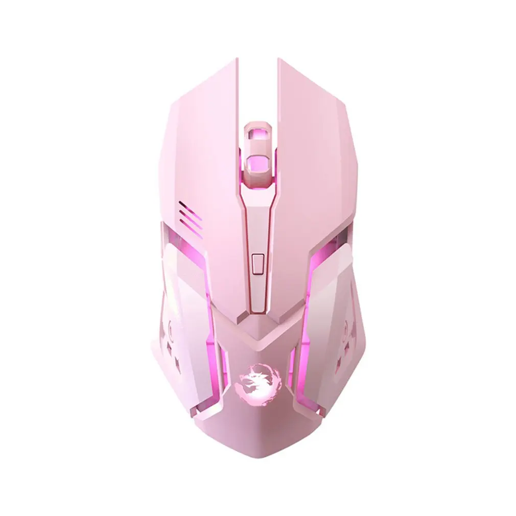 

Gaming Mouse Rechargeable 2.4G Wireless Mouse Mute Ergonomic Mouse for Computer Laptop LED Backlit Mice for IOS Android Pink