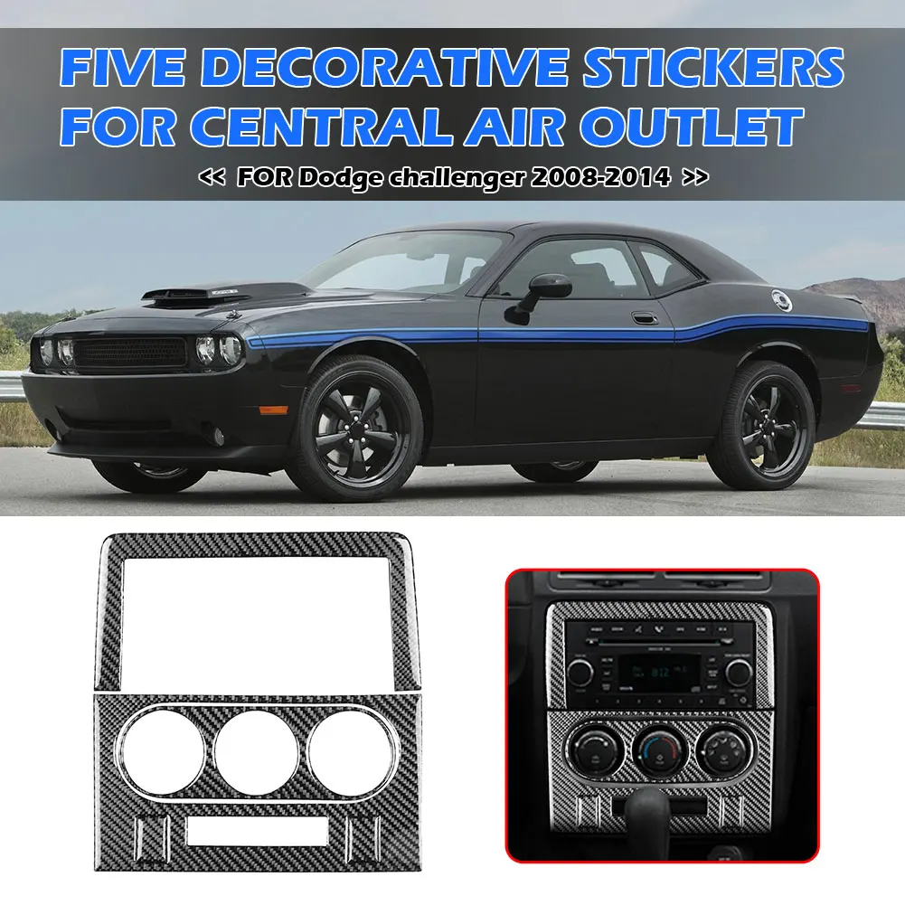 

5 шт./компл. Обшивка Рамы навигационной панели из углеродного волокна для Dodge Challenger 08-14 внутренняя крышка автомобиля Обшивка аксессуары