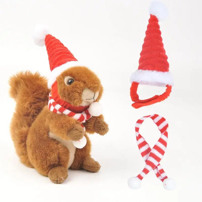 

Hamster Guinea Pig Pet Christmas Hat Santa Claus Cap Headdress Accessories for Rabbit Rats Kitten Small Animals Party Decoration