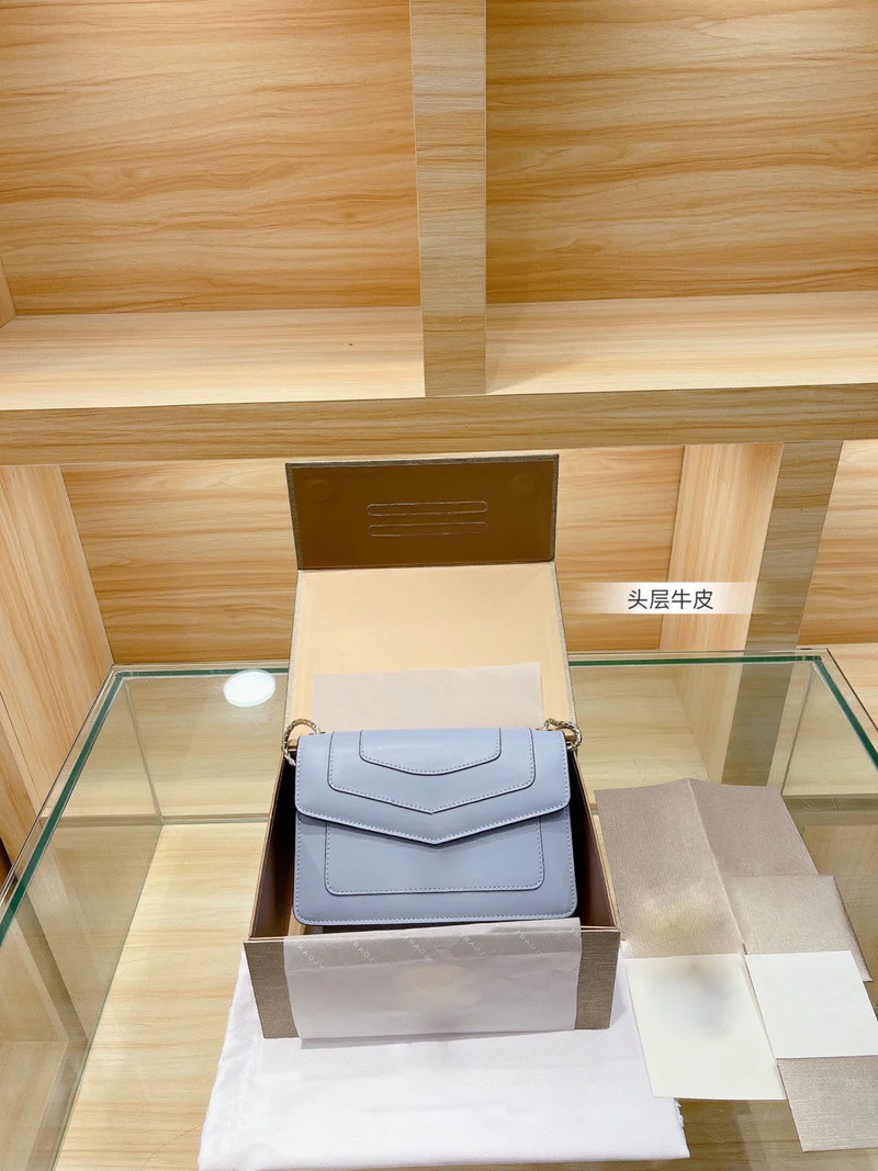 

100691 2021New Women's classic organ bag Single shoulder slant span bag cowhide