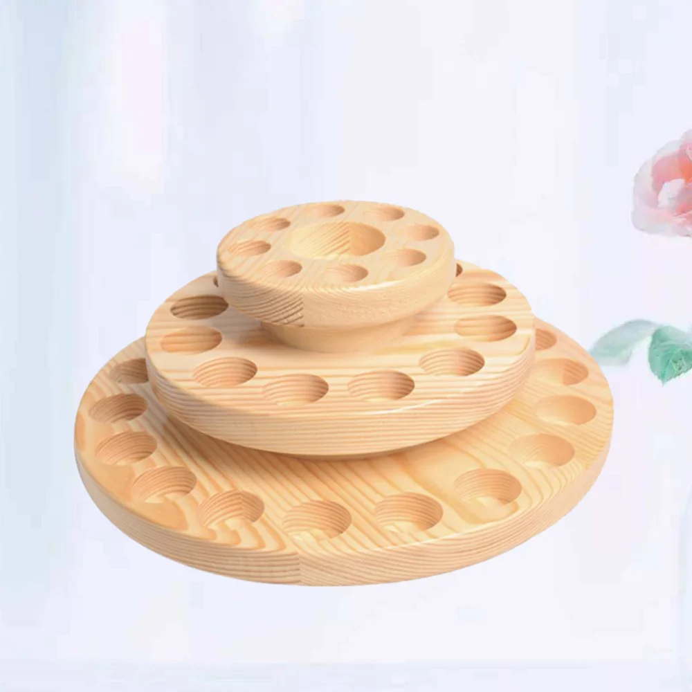 

Round Wooden Essential Oil Box 39 Grids Aromatherapy Oil Storage Box Rotatable Display Stand Desktop Storage rack