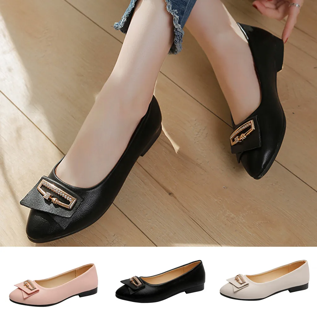 

Women's fashion casual comfort shoes solid color flat-bottomed round head lazy casual open toe single shoes new listing