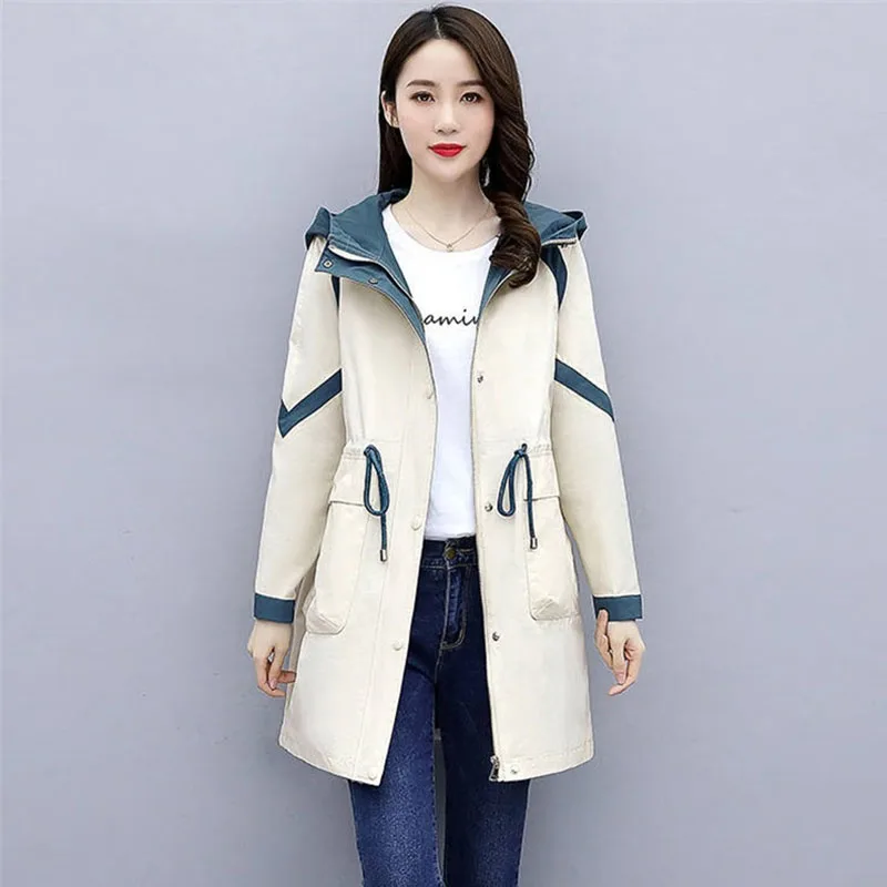 Тренчкот женский классический длинный Повседневная тонкая ветровка пальто с