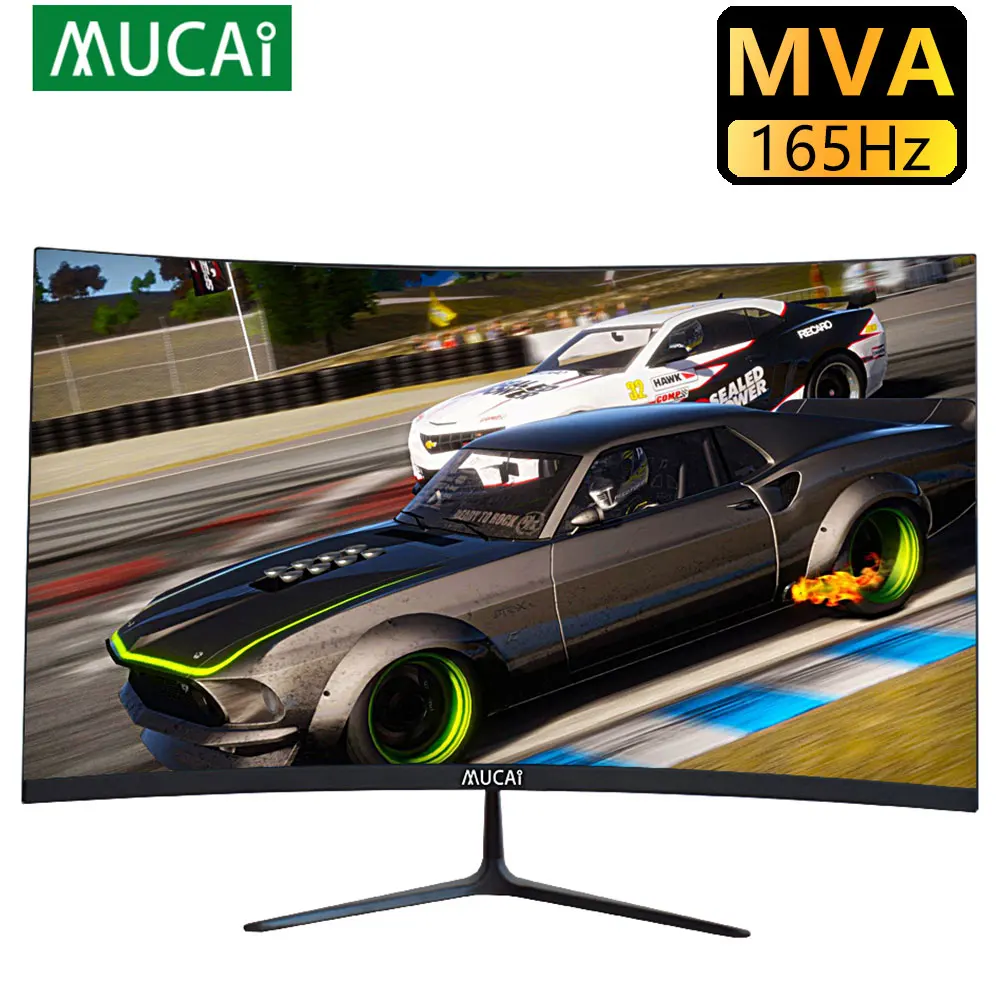 

MUCAI 24 inch curved computer monitor desktop 144 hz gaming monitor MVA screen 165Hz HD ultra thin lcd display PC Monitors