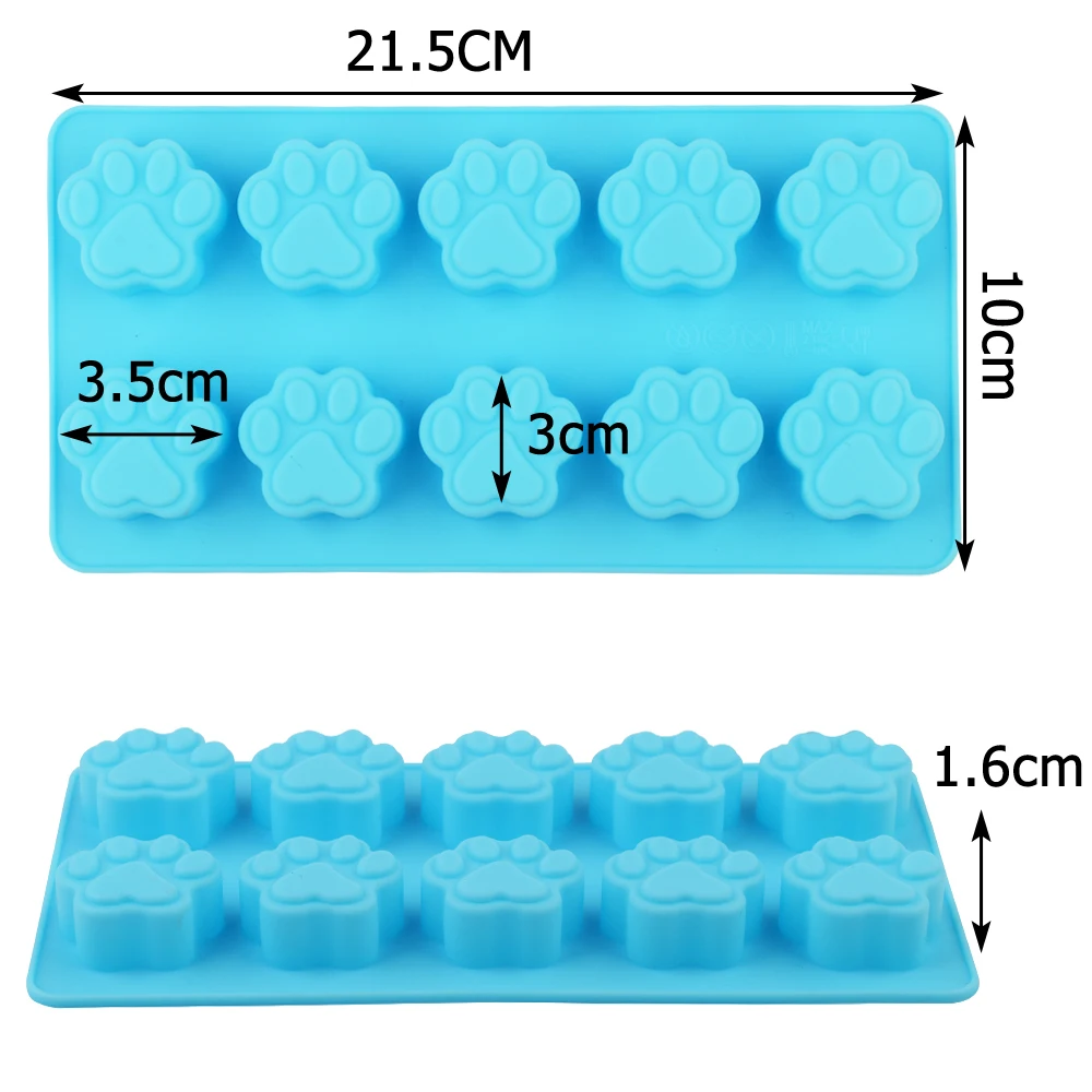 Силиконовая форма для выпечки кошачья/собачья лапа 10 шт. | Дом и сад