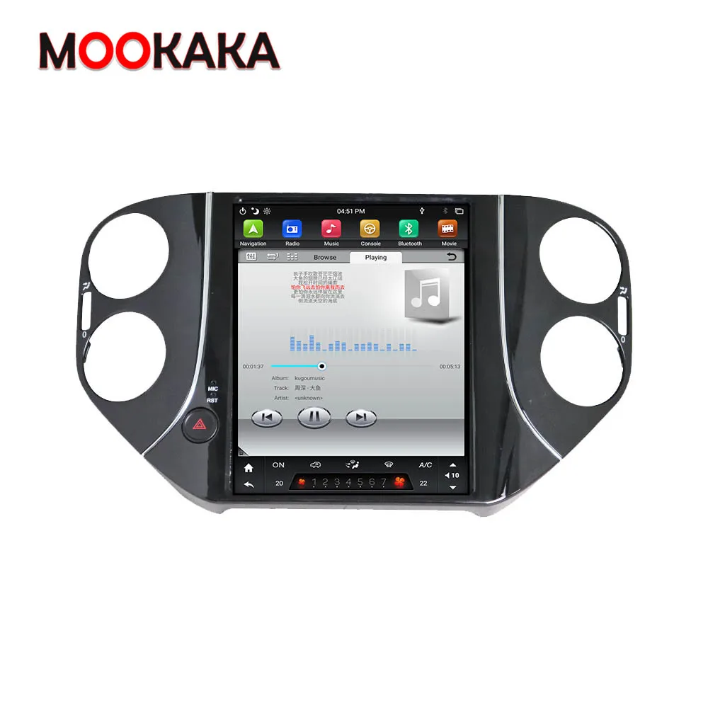 저렴한 테슬라 스타일 자동차 라디오 GPS 네비게이션 안드로이드 멀티미디어 플레이어 폭스 바겐 티구안 2010-2016, 자동 스테레오 무선 카플레이