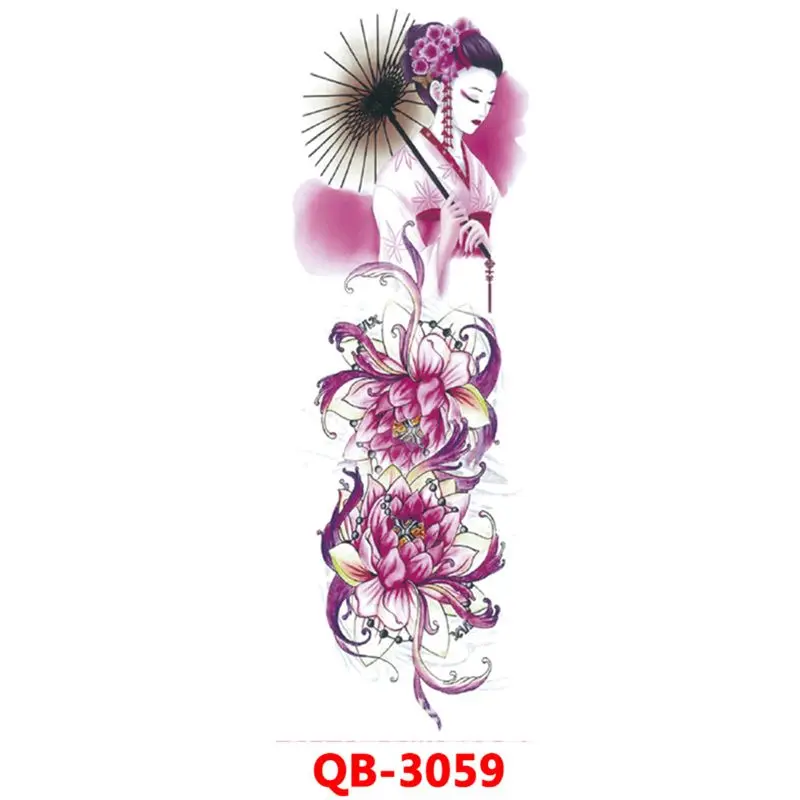 

New Full Arm Extra Large Temporary Tattoos Sticker for Men Women Summer Beach Party Halloween Body Decoration Y4UD