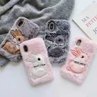 Чехол для Asus Zenfone 4V Selfie Pro 2 Laser 3 Go Live Max ZE554KL ZC554KL V520KL ZC520KL ZD553KL Пушистый Плюшевый чехол с кроликом