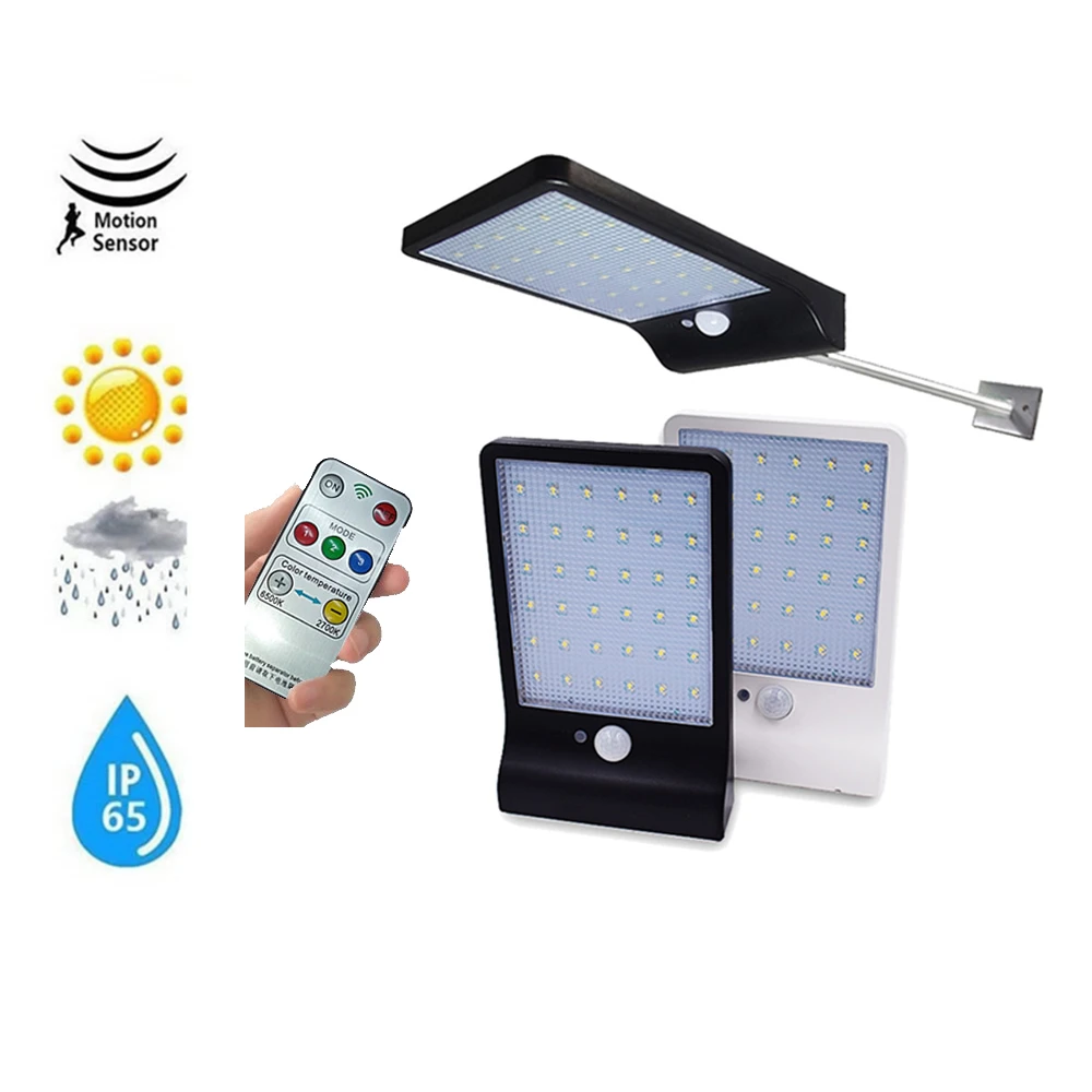 48 Светодиодный светильник на солнечной батарее Уличный настенный с датчиком