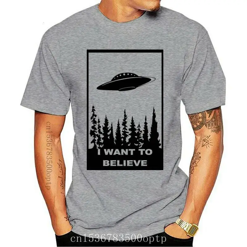 

Футболка с надписью «I Want to Believe», Забавные топы для научной фантастики, НЛО, космос, x-фантастика, файлы, Инопланетянин, Харадзюку, Забавные фу...