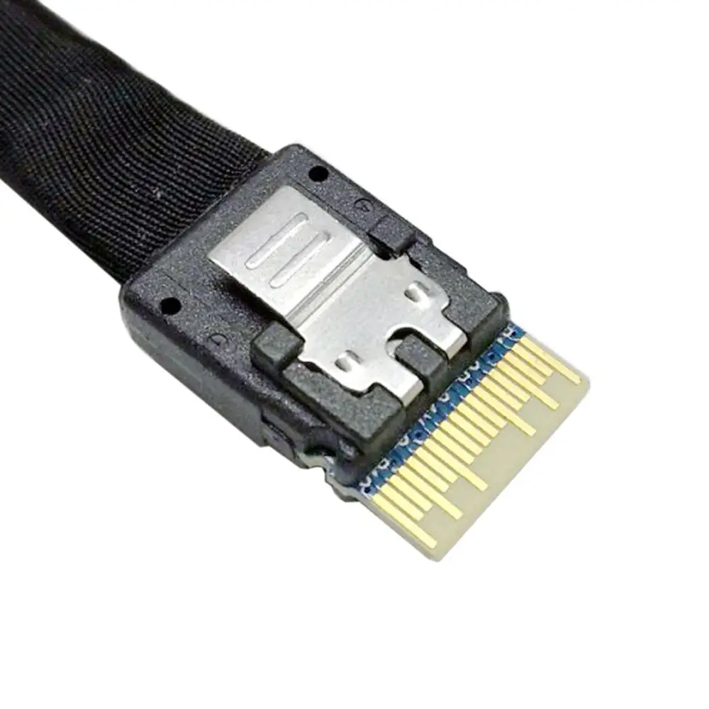 

Slim Line SAS 4.0 SFF-8654 4i 38pin Host to HD Mini SAS 4i SFF-8643 36pin Target Cable 50cm
